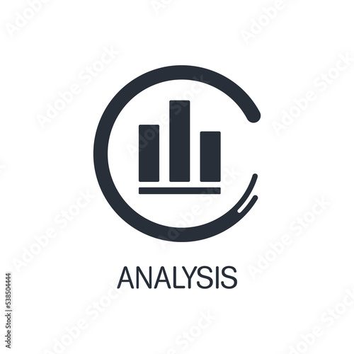 Processing and analysis of information.   Vector linear icon, illustration isolated on white background.