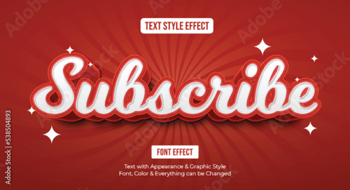 Subscribe red text effect, red theme