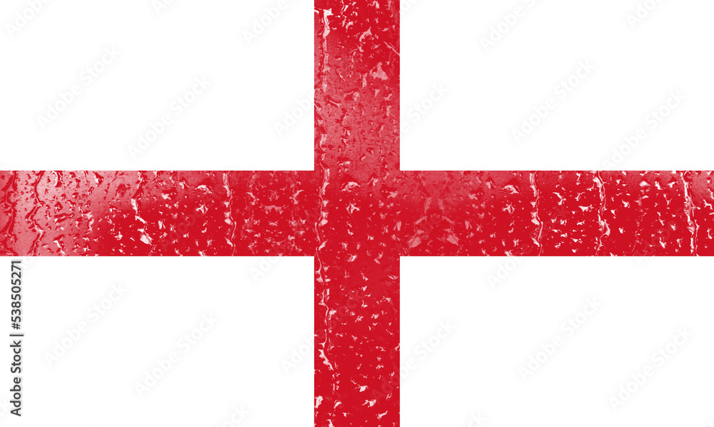Obraz premium 3D Flag of England on a glass with water drop background.
