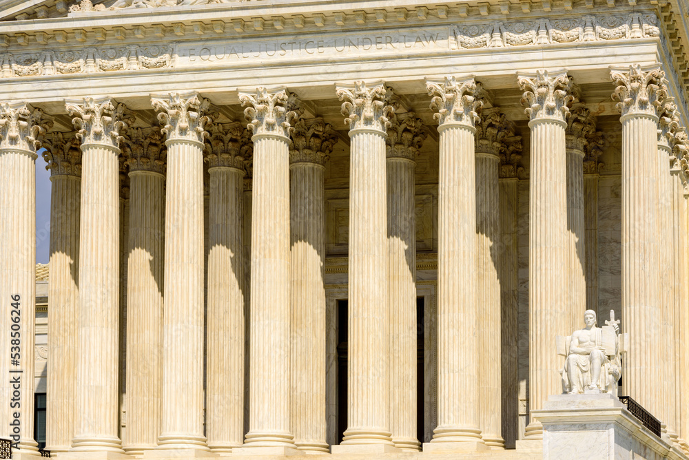 Fototapeta premium U.S. Supreme Court Building , Washington DC, detail of columns in the city