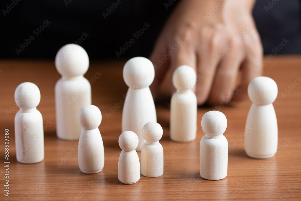 HR manager hand or Employer chooses takes in hand employee. Leader stands out from crowd. Looking for good worker.suitable for demanding tasks HR manager hand or Employer chooses takes in hand employee. Leader stands out from crowd. Looking for good worker.suitable for demanding tasks