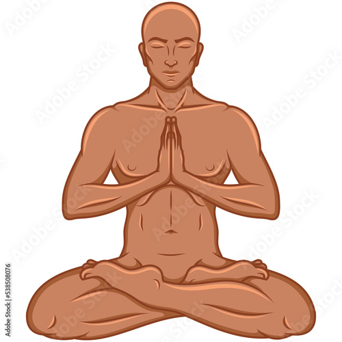 Vector design of man doing yoga