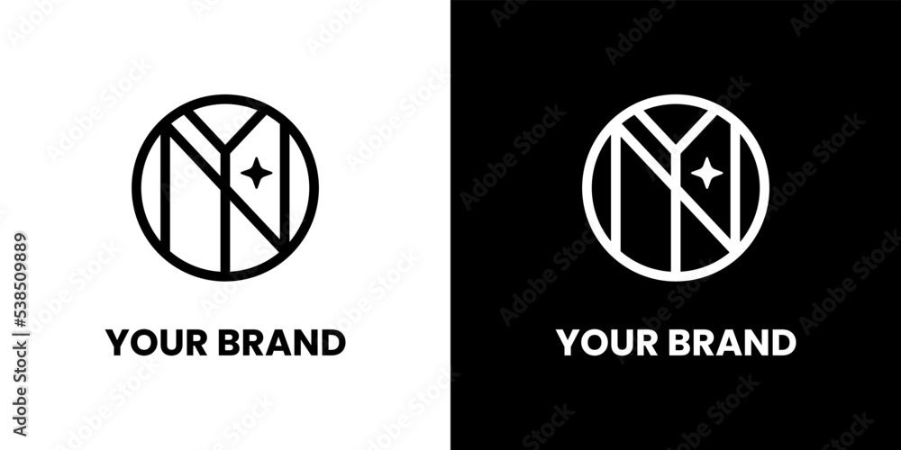 NY Logo design minimalist brand identity Family teamwork coworkers emblem sign symbol logotype. NY Logo design minimalist brand identity Family teamwork coworkers emblem sign symbol logotype.