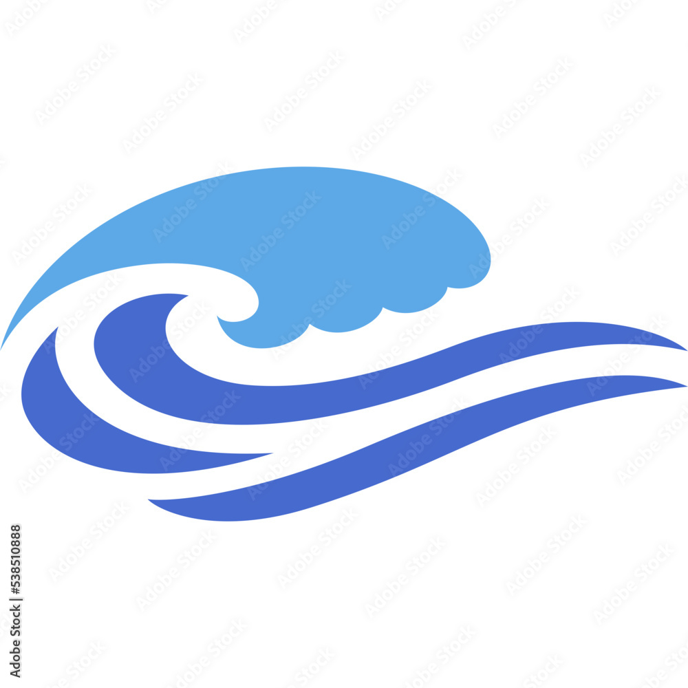 ocean wave flat clip art for decoration, website, web, presentation,  printing, banner, logo, poster design, etc. Stock-Vektorgrafik | Adobe Stock