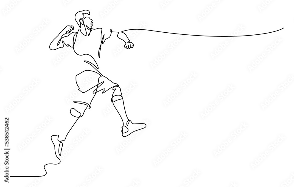continuous line drawing of man happiness and fist illustration continuous line drawing of man happiness and fist illustration