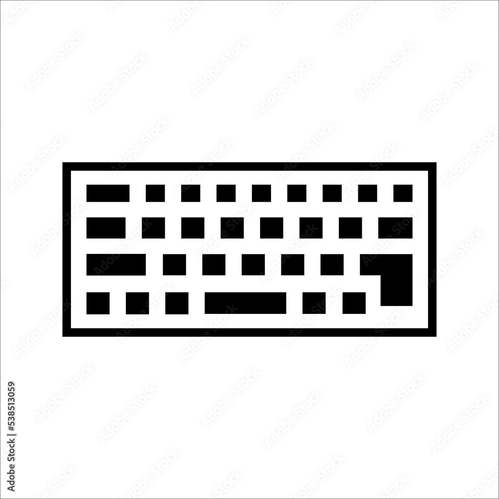 Keyboard Outline Icon On White Background, EPS 10.