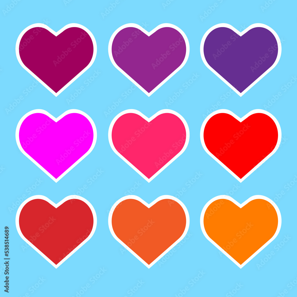 Much red hearts on a light background. Seamless jpeg background from hearts of the different sizes. template, pattern repeated. jpg pattern with heart. Love romantic and Valentine Day
