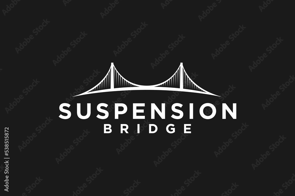 Suspension bridge logo design golden gate building invesment company modern minimalist silhouette symbol