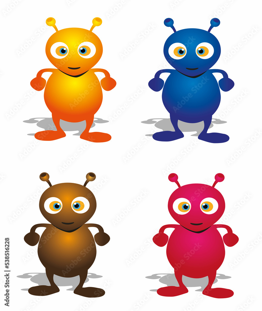 set of cartoon characters set of cartoon characters