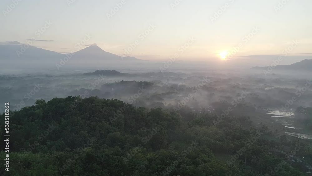 sunrise over the mountains with fog sunrise over the mountains with fog