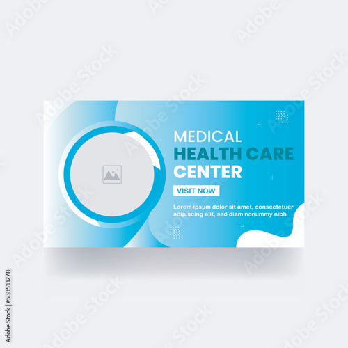 medical health care youtube thumbnail design video cover banner template training, exercise 