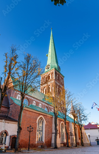 Saint Jacob Catholic church in old Riga city, Latvia. The church is one of th...