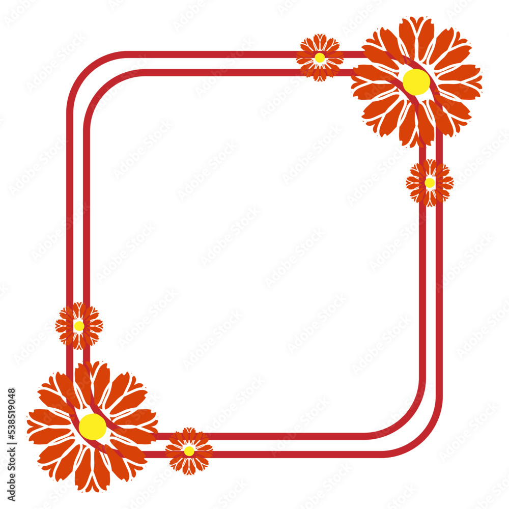 Obraz premium square frame with wedding flower