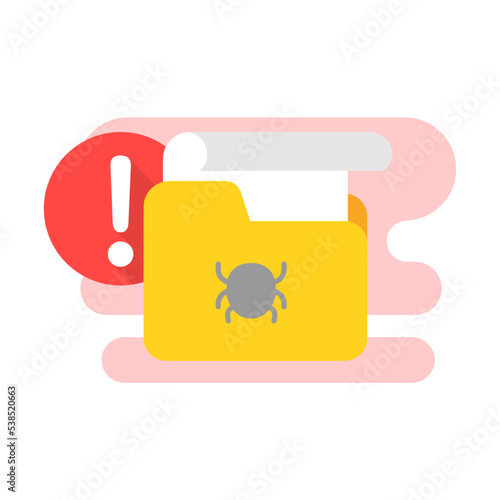 malware, malicious file concept illustration flat design vector eps10. modern graphic element for landing page, empty state ui, infographic, icon
