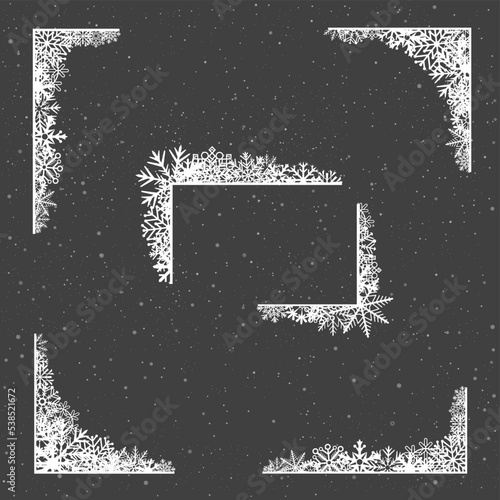 Winter Christmas snowflakes corner set