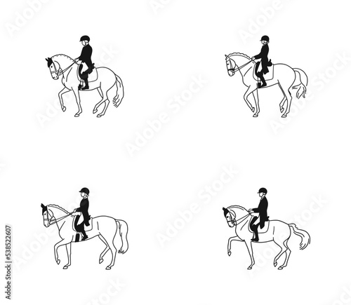 Set of pictures of riders and their sports partners during the show