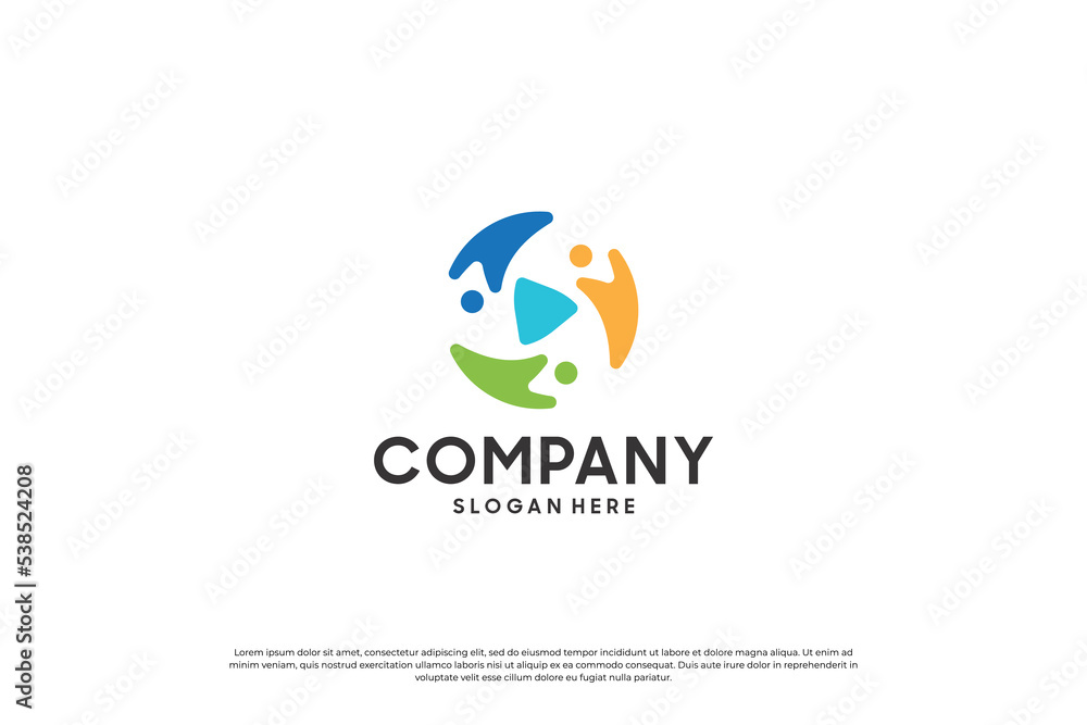 abstract human community logo design. abstract people, unity, family, and teamwork. abstract human community logo design. abstract people, unity, family, and teamwork.