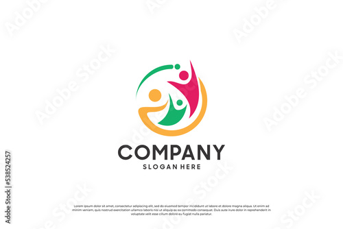 human community logo design template.