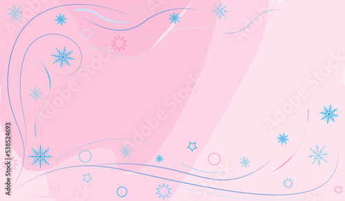  beautiful winter background with blue snowflakes on a light background