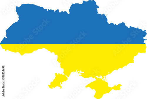 Ukraine map with Ukraine flag png.