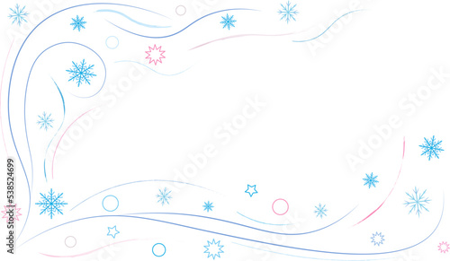  beautiful winter background with blue snowflakes on a light background