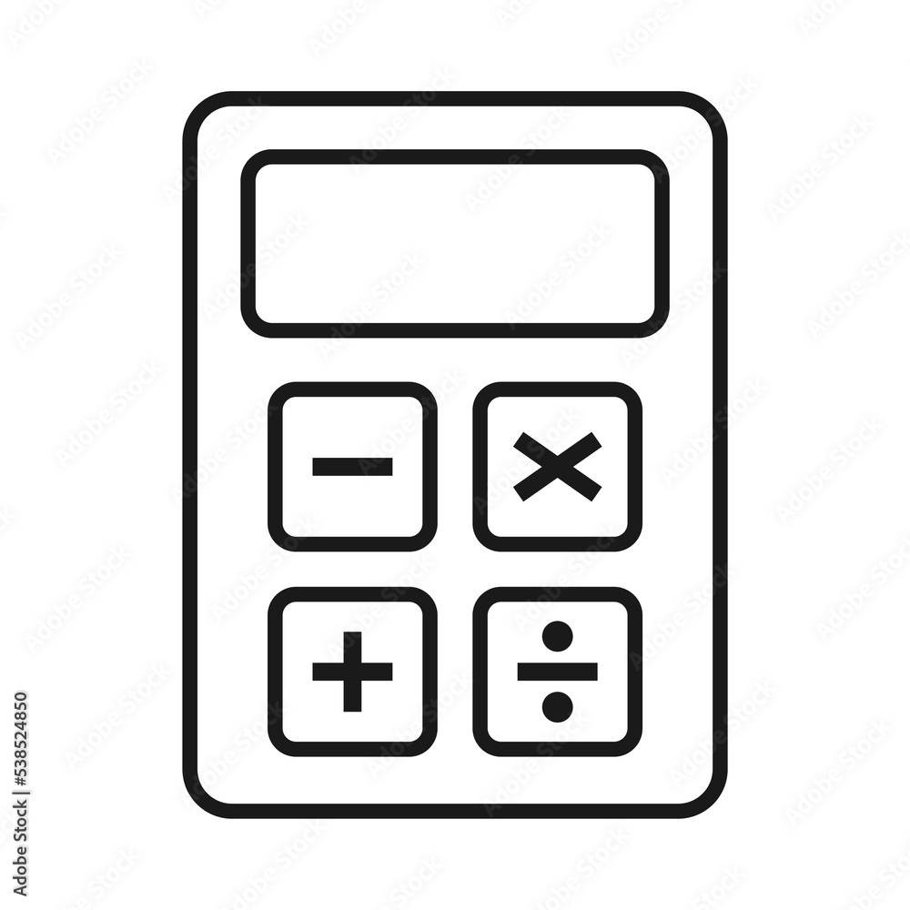 Calculator icon, mathematics web button vector illustration. Internet website finance technology design Calculator icon, mathematics web button vector illustration. Internet website finance technology design