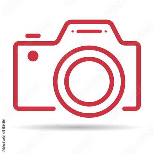 Camera flat web shadow icon, photography digital design, retro equipment symbol vector illustration