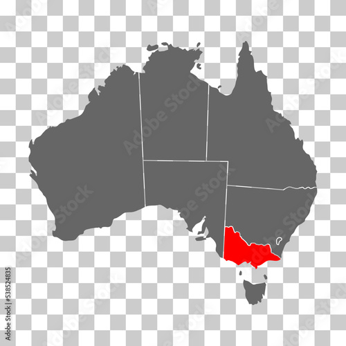 Australia map of Victoria icon, geography blank concept, isolated graphic background vector illustration