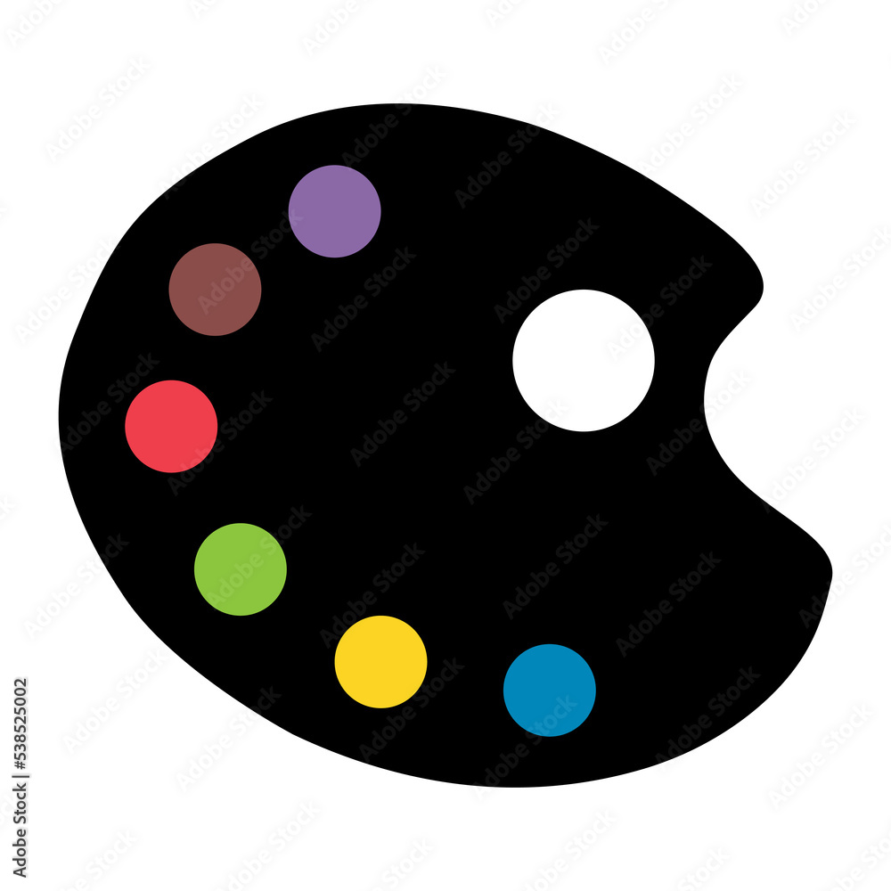 Flat art tool palette with paints color, artist web design graphic vector illustration Flat art tool palette with paints color, artist web design graphic vector illustration
