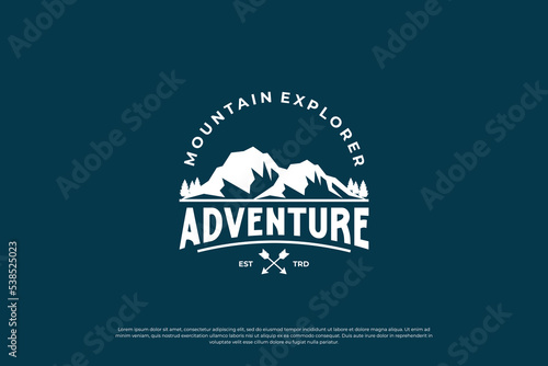 mountain adventure logo design template.