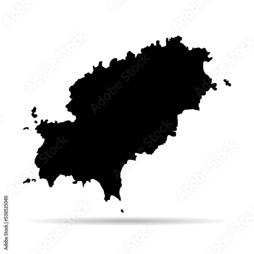 Ibiza high detail map island, spanish region flat sign, web design vector illustration