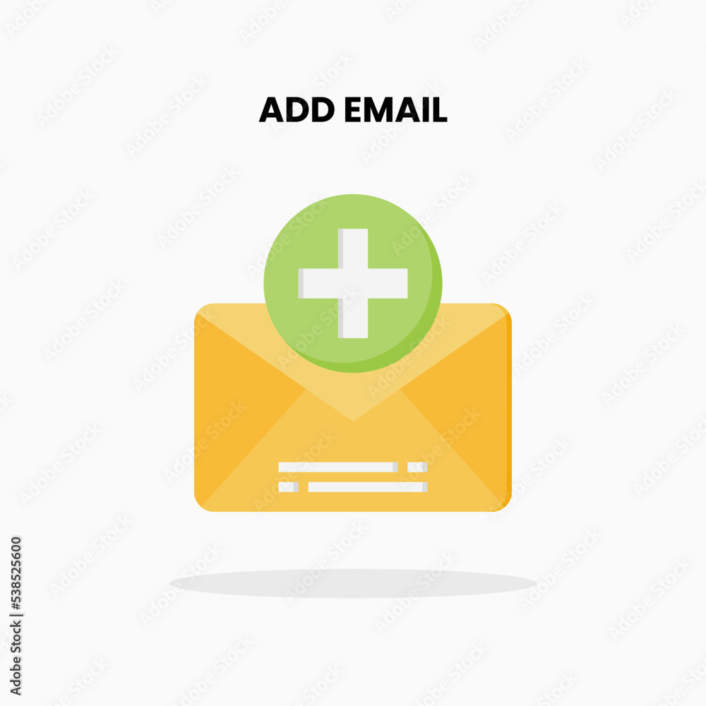 Fototapeta premium Email Add flat icon. Vector illustration on white background.
