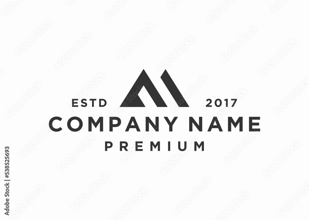 letter m mountain logo design vector illustration template Stock Vector ...