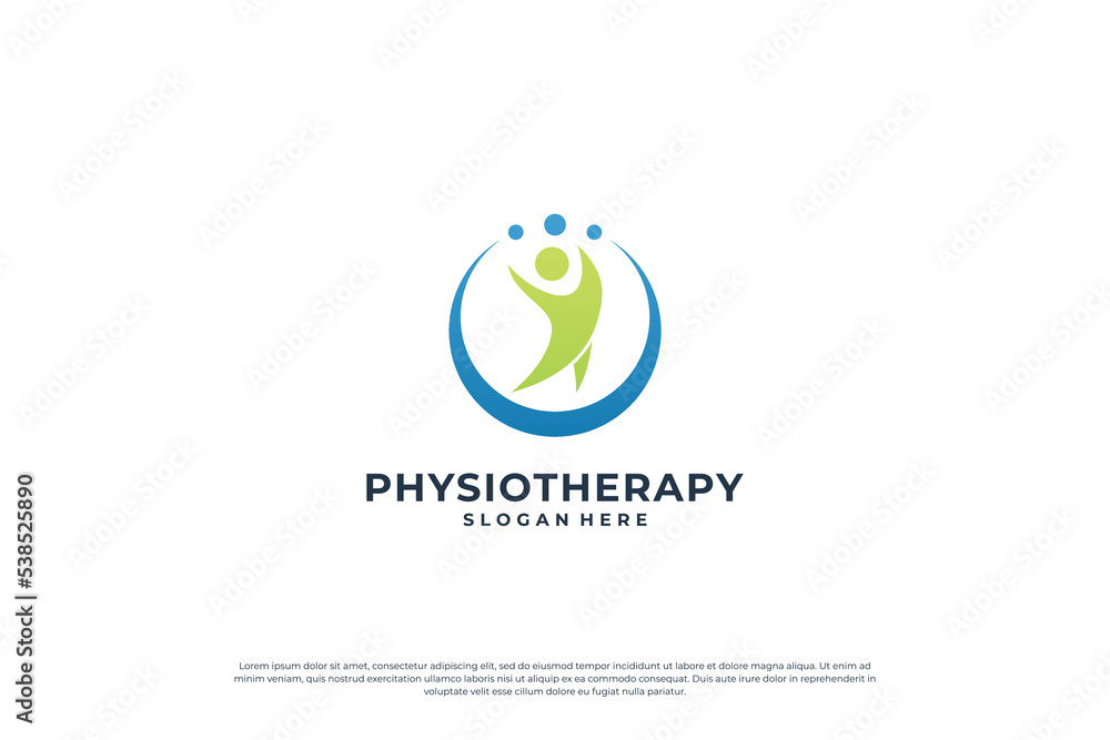 Healthcare Medical Logo design. Wellness Yoga Logo Design concept.