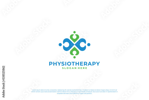 human health care logo, physiotherapy logo design template.