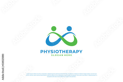 human health care logo, physiotherapy logo design template.