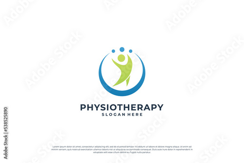 Healthcare Medical Logo design. Wellness Yoga Logo Design concept.