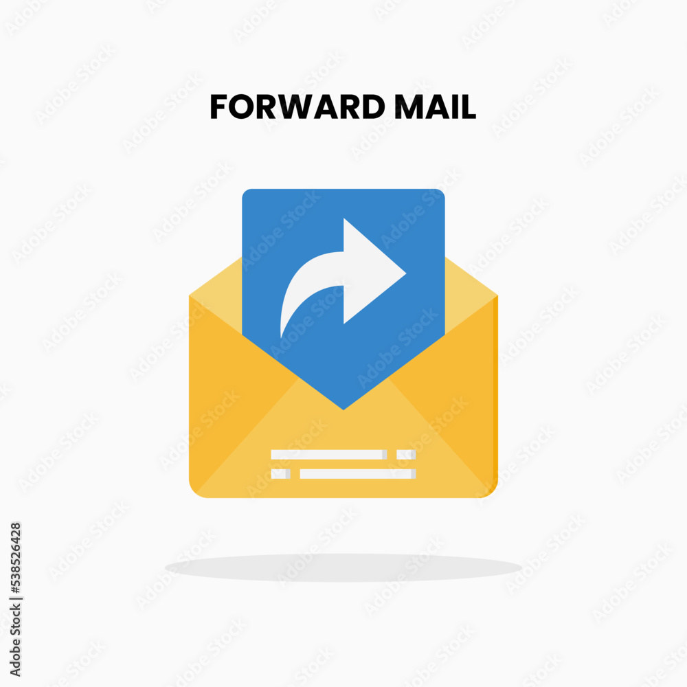Forward or Reply Mail flat icon. Vector illustration on white background. Forward or Reply Mail flat icon. Vector illustration on white background.