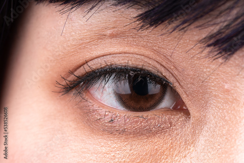 Eyes with eye makeup on