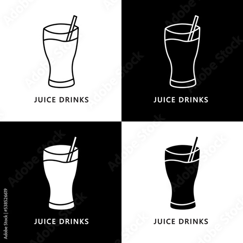 Juice Drinks Logo. Food and Drink Illustration. Cold Drink Water Icon Symbol
