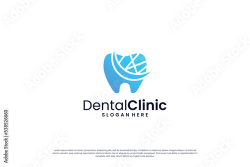 Dental clinic logo design. dentist logo treatment tooth logo concept.