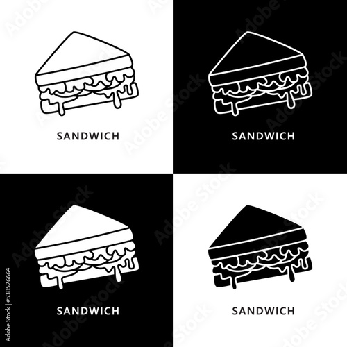Sandwich Breakfast Logo. Food and Drink Illustration. Homemade meal Icon Symbol