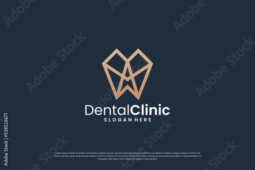 luxury dental clinic logo design with golden color.