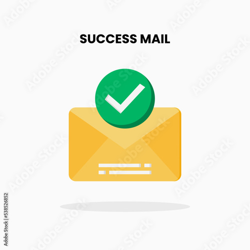 Success Mail flat icon. Vector illustration on white background.