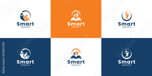 Set of education logo design for university and school academy.