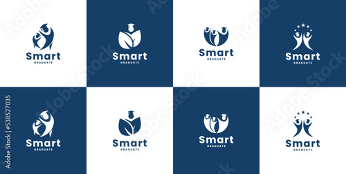 Set of education logo design for university and school academy.