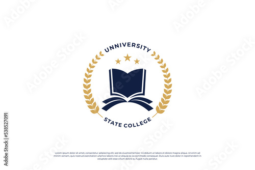 University, College, Graduate, Campus logo design inspiration. Template design emblem for school.