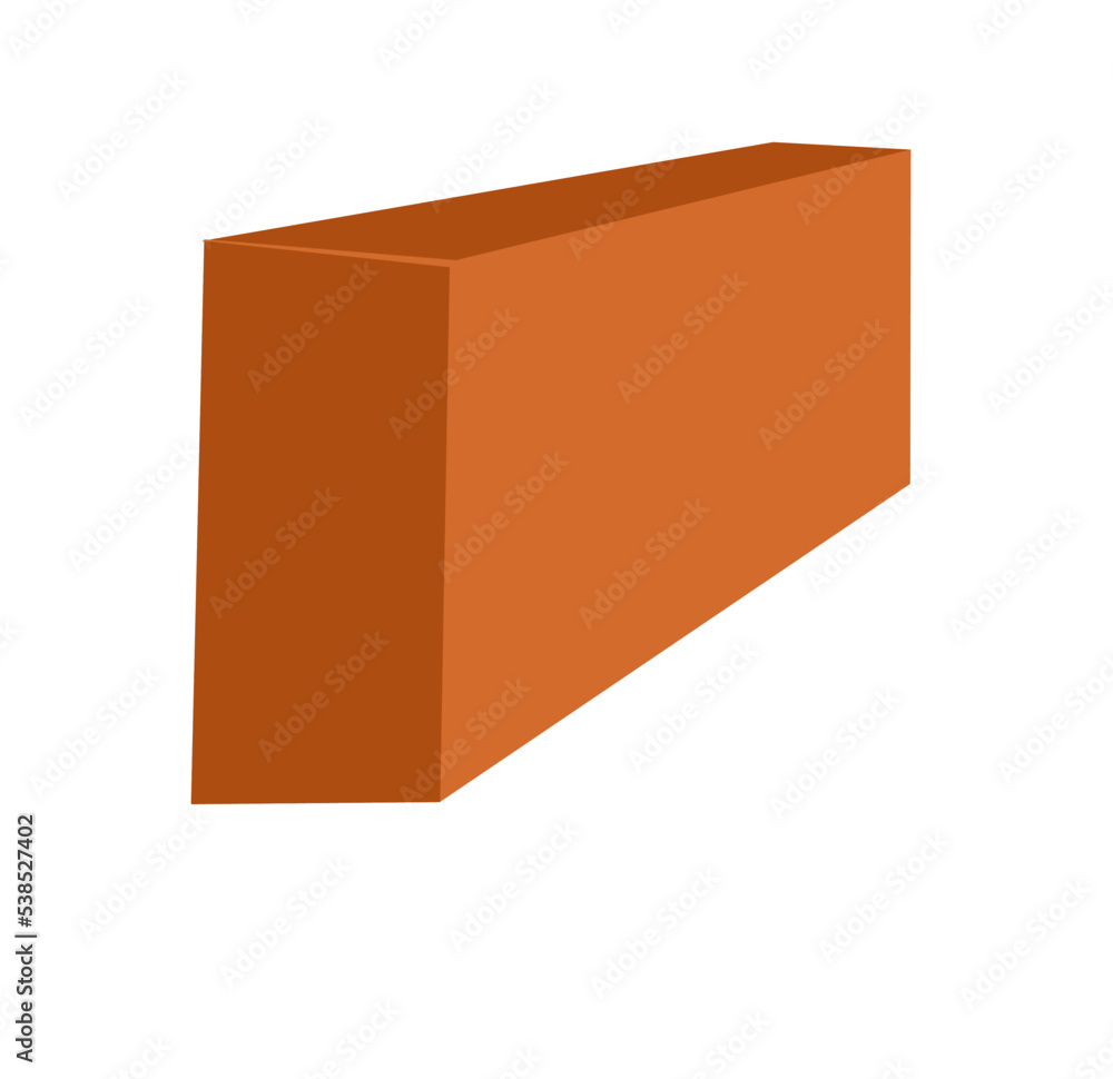 Brick wall in isometric view. Simple flat illustration