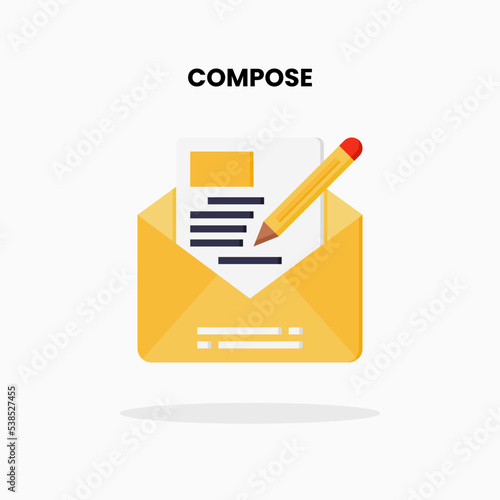 Compose flat icon. Vector illustration on white background.