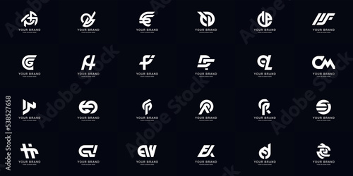 Collection full set abstract combine letter a - z monogram logo design